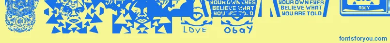 Más sobre la fuente ObeypearsCaps fuente ObeypearsCaps – Fuentes Azules Sobre Fondo Amarillo