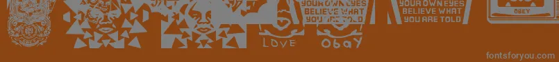 ObeypearsCaps Font – Gray Fonts on Brown Background