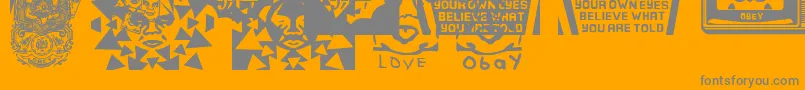 ObeypearsCaps Font – Gray Fonts on Orange Background