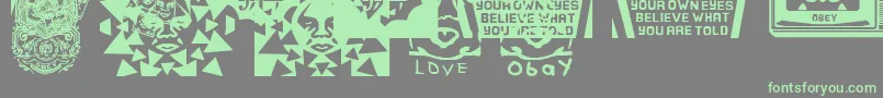 ObeypearsCaps Font – Green Fonts on Gray Background
