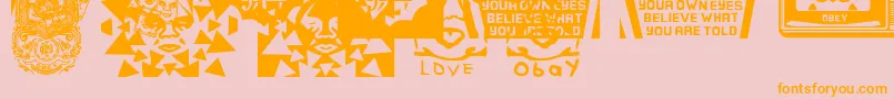 ObeypearsCaps-Schriftart – Orangefarbene Schriften auf rosa Hintergrund
