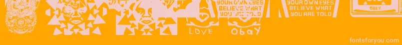 fuente ObeypearsCaps – Fuentes Rosadas Sobre Fondo Naranja