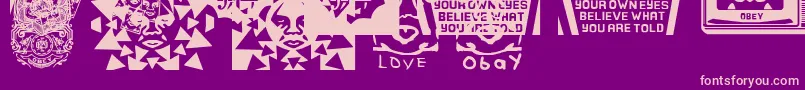 Więcej informacji o czcionce ObeypearsCaps Czcionka ObeypearsCaps – różowe czcionki na fioletowym tle