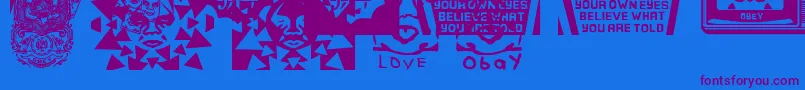 More about ObeypearsCaps Font ObeypearsCaps Font – Purple Fonts on Blue Background