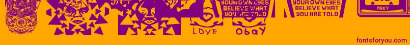 ObeypearsCaps Font – Purple Fonts on Orange Background