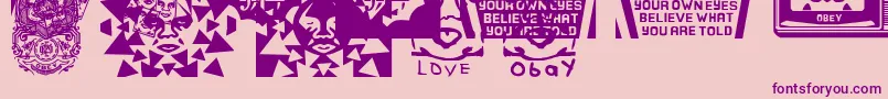 ObeypearsCaps-Schriftart – Violette Schriften auf rosa Hintergrund
