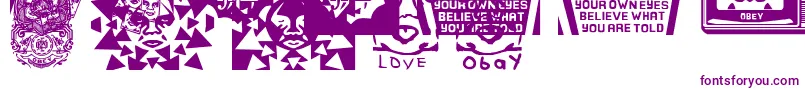Police ObeypearsCaps – polices violettes sur fond blanc