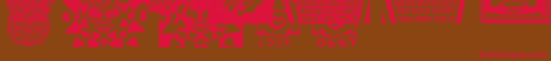 ObeypearsCaps Font – Red Fonts on Brown Background