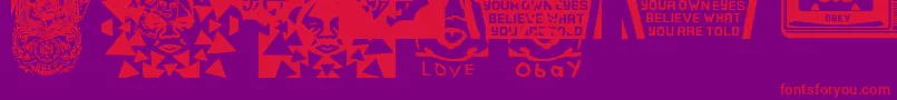 ObeypearsCaps Font – Red Fonts on Purple Background