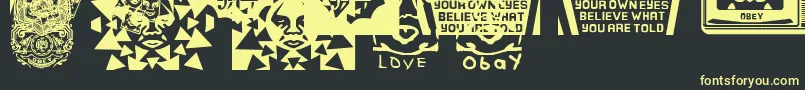 Więcej informacji o czcionce ObeypearsCaps Czcionka ObeypearsCaps – żółte czcionki na czarnym tle