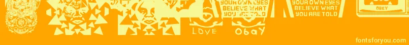 fuente ObeypearsCaps – Fuentes Amarillas Sobre Fondo Naranja
