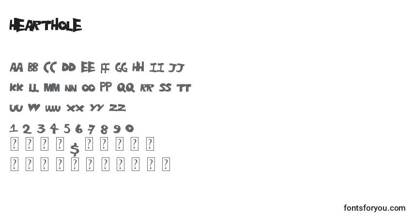 Fuente Hearthole - alfabeto, números, caracteres especiales