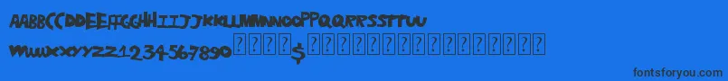 Hearthole Font – Black Fonts on Blue Background