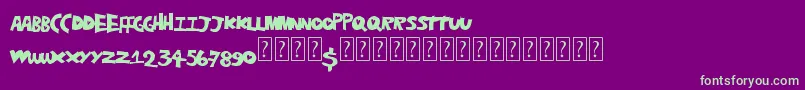 Hearthole Font – Green Fonts on Purple Background