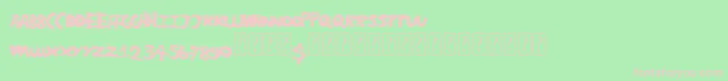 Hearthole Font – Pink Fonts on Green Background