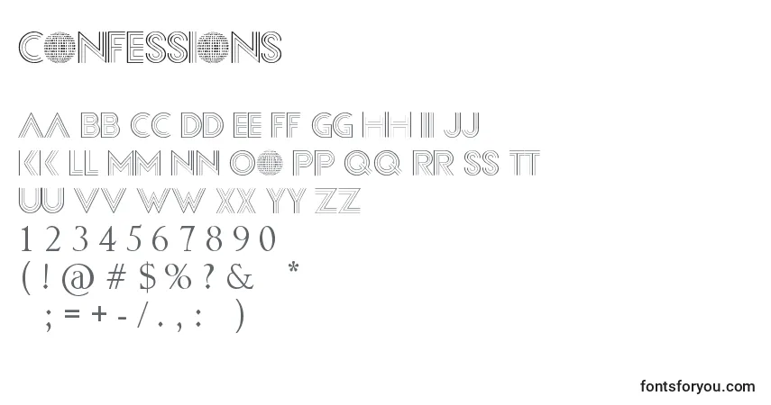 Confessions Font – alphabet, numbers, special characters