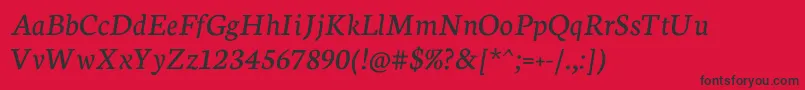 NeutonItalic Font – Black Fonts on Red Background