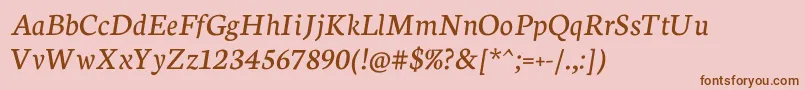 NeutonItalic Font – Brown Fonts on Pink Background