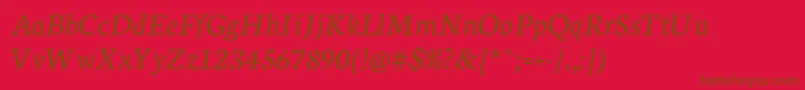 NeutonItalic Font – Brown Fonts on Red Background