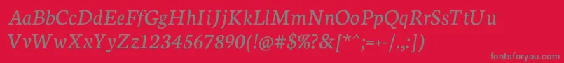 Fonte NeutonItalic – fontes cinzas em um fundo vermelho