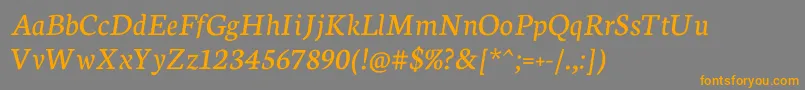 NeutonItalic Font – Orange Fonts on Gray Background