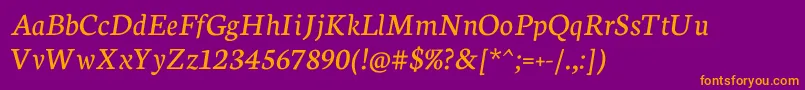 NeutonItalic Font – Orange Fonts on Purple Background