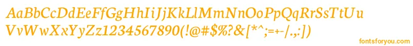 NeutonItalic Font – Orange Fonts on White Background