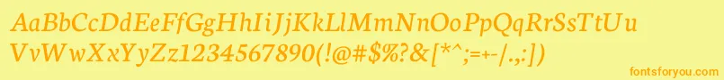 NeutonItalic Font – Orange Fonts on Yellow Background