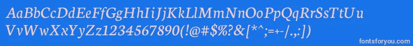 NeutonItalic Font – Pink Fonts on Blue Background