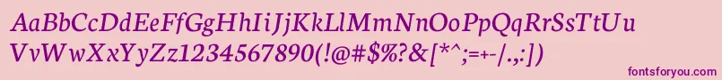 NeutonItalic Font – Purple Fonts on Pink Background