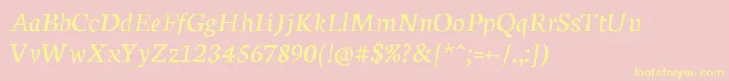 NeutonItalic Font – Yellow Fonts on Pink Background