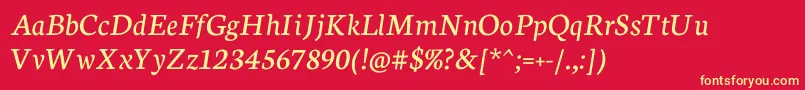 NeutonItalic Font – Yellow Fonts on Red Background