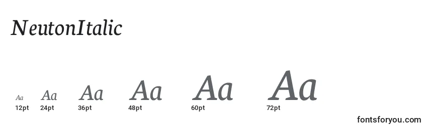 Größen der Schriftart NeutonItalic
