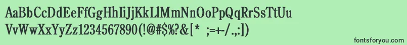 フォントBackroadCondBold – 緑の背景に黒い文字