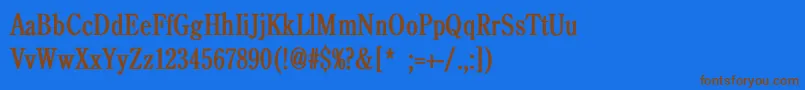 フォントBackroadCondBold – 茶色の文字が青い背景にあります。