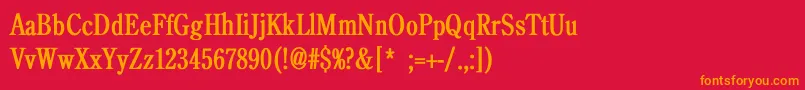 フォントBackroadCondBold – 赤い背景にオレンジの文字