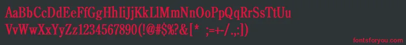 BackroadCondBold Font – Red Fonts on Black Background