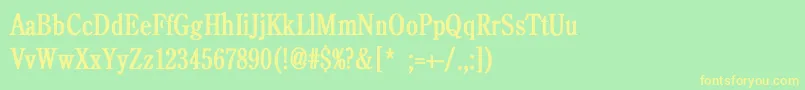 フォントBackroadCondBold – 黄色の文字が緑の背景にあります