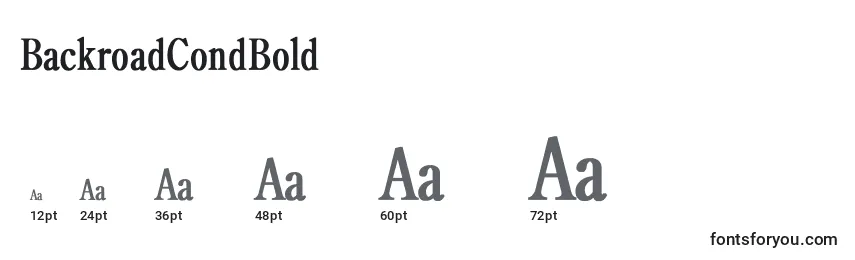 BackroadCondBold Font Sizes