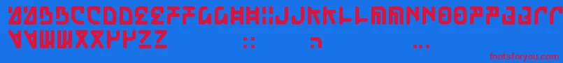 Pokopen Font – Red Fonts on Blue Background