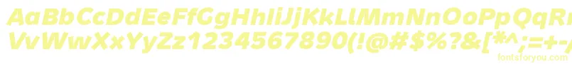 MetronMediumProBoldItalic Font – Yellow Fonts on White Background