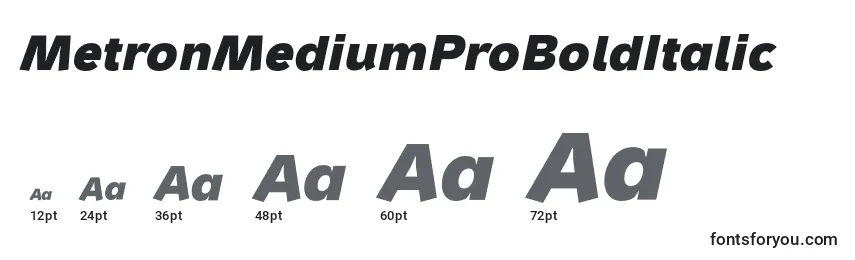 MetronMediumProBoldItalic Font Sizes