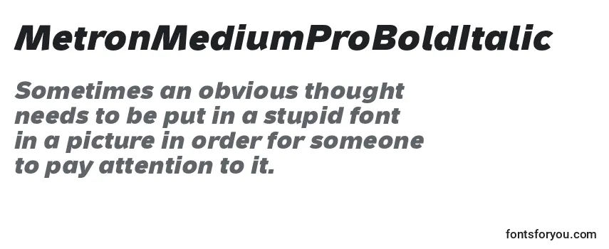 Review of the MetronMediumProBoldItalic Font