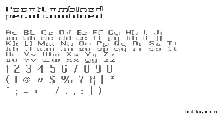 A fonte PecotCombined – alfabeto, números, caracteres especiais
