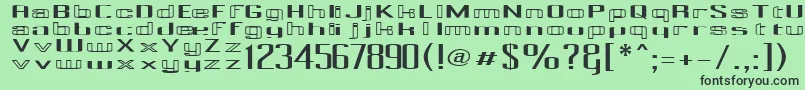PecotCombined Font – Black Fonts on Green Background