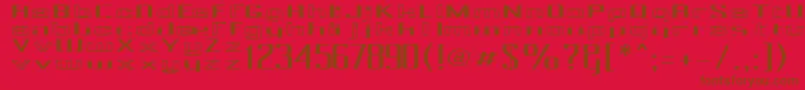 PecotCombined-Schriftart – Braune Schriften auf rotem Hintergrund
