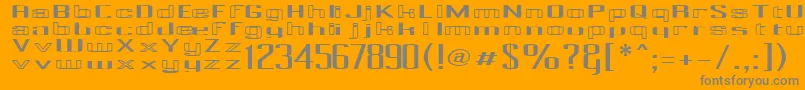 フォントPecotCombined – オレンジの背景に灰色の文字