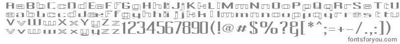 PecotCombined-fontti – harmaat kirjasimet valkoisella taustalla