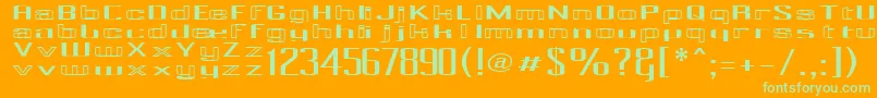 フォントPecotCombined – オレンジの背景に緑のフォント