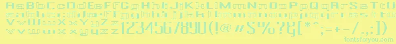 PecotCombined Font – Green Fonts on Yellow Background
